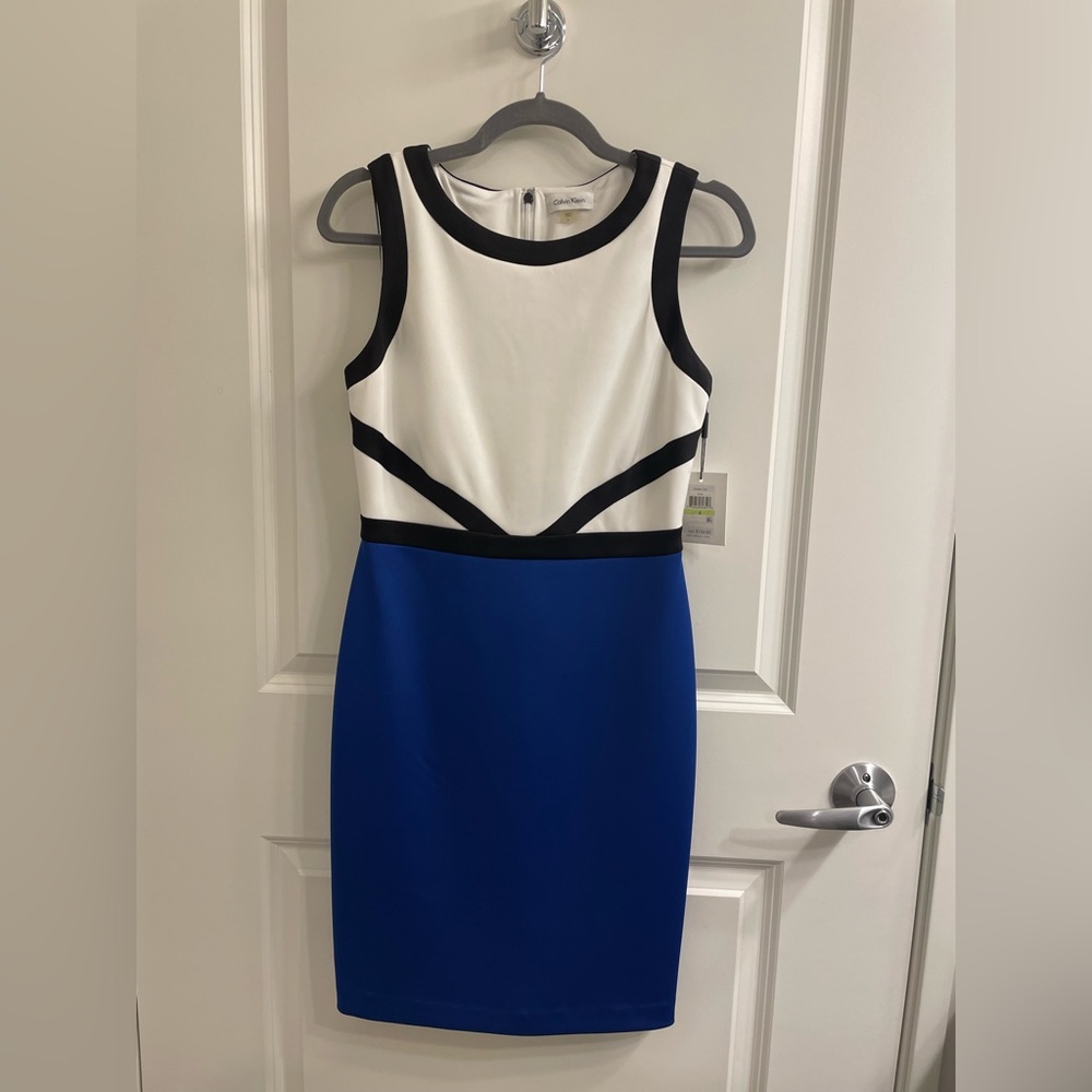 Calvin Klein **NEVER WORN WITH TAGS** Color-Block Sheath Dress